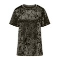 thumbnail image 6 of Clothes Womens Kelon Women's Tops Short Sleeve Shirts Crew Neck Velvet Business Casual Outfit Summer Fashion Clothing, XL, 6 of 8