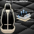 thumbnail image 2 of LAONNVIR Black Car Seat Covers Full Set Leather Waterproof Universal Fit for Ford Escape 2001-2024 2025(Black&Beige), 2 of 9