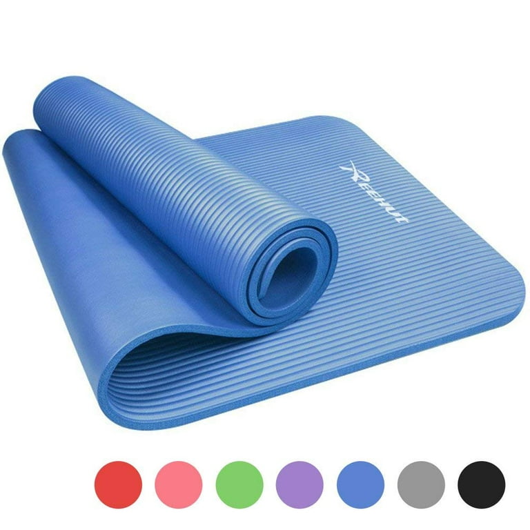  innhom Women 1/3 inch Thick Yoga Mat for Men Exercise Mat  Workout Mat for Yoga Pilates Home Gym Non Slip with Carrying Strap, Blue :  Sports & Outdoors