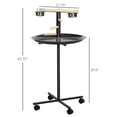 thumbnail image 6 of S-HOME Easy To Move Bird Stand With Wheels, Adjustable Height, Bird Feeder Station With Feed Bowls And Round Tray，Grey, 6 of 8