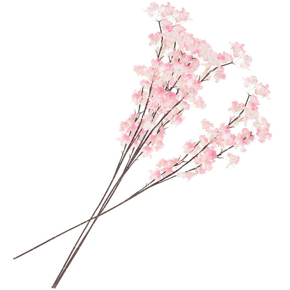 STRANDCHIC Artificial Cherry Blossom Stems 4pcs Pink Flower Decor for Indoor Use