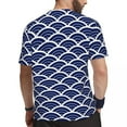thumbnail image 3 of T Shirt For Men Seigaiha Print T-Shirt Vintage Blue Wave Hip Hop Sports T-Shirts Short Sleeve Quick-, 3 of 7
