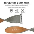 thumbnail image 4 of Watch Strap for Apple Watch 49mm 45mm 44mm 42mm, Pin Buckle Watch Band Soft PU Leather Replacement Luxury Adjustable Strap Men Women Wristband for iWatch Series SE 9 8 7 6 5 4 3 2 1 Ultra, Gray, 4 of 6