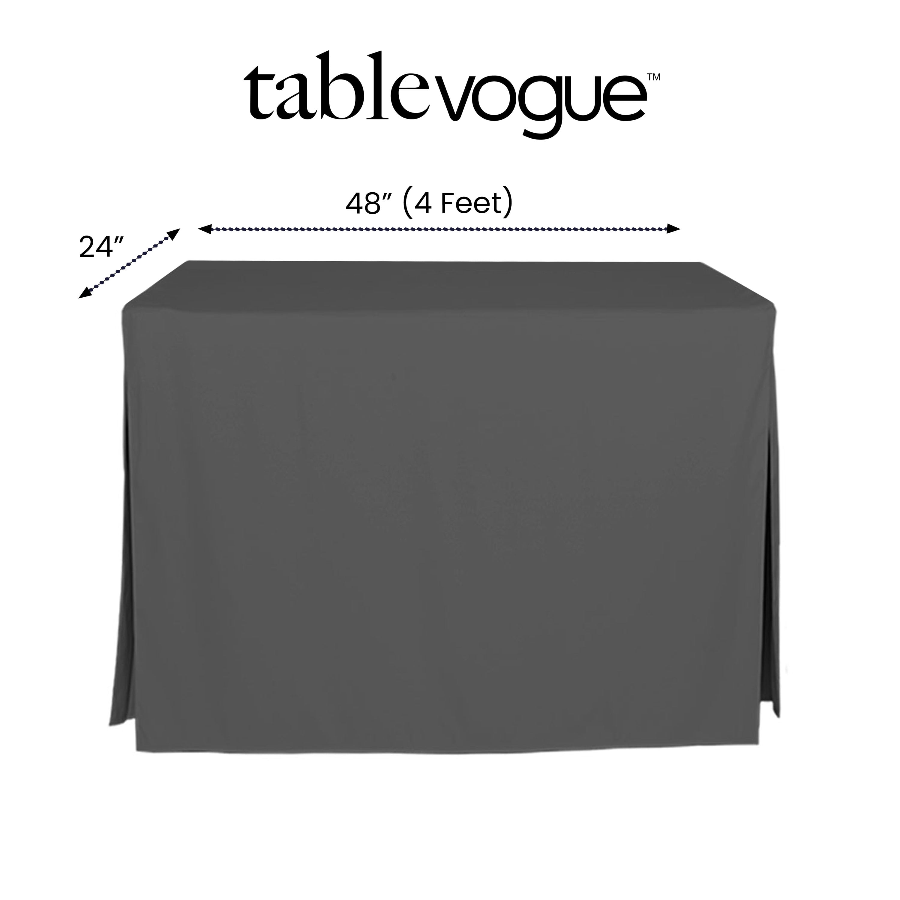 Tablevogue 48" x 24" Fitted Tablecoth Cover, Multiple Colors and Sizes Available