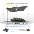 thumbnail image 2 of 10x10 FT Solar Cantilever Umbrella LED Offset Umbrella with 15 Strip Lights and Center light, 360°Rotation & Cross Base, Grey, 2 of 6