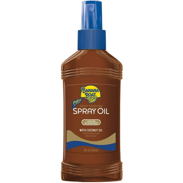 Banana Boat Deep Tanning Spray Oil with Coconut Oil 8 oz (Pack of 2