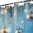 thumbnail image 3 of Shower Curtain for Bathroom Blue Xmas Balls Hanging on White Pine Branches with Snowflakes Shower Curtains Durable Cool Bathroom Curtains Hooks Included,72x72Inch, 3 of 5