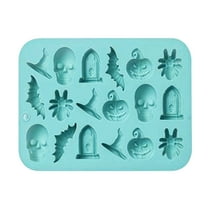 BMYJ Halloween Silicone Cake Mold Pumpkin Bat Skull Ghost Shape Silicone Mold for Chocolate Candy Gummy Jello Ice Cube Crayon Melt Biscuits, Soap Molds Silicone Baking Mold Making Kit
