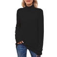 thumbnail image 4 of COMOSOFFER Black Turtleneck Lightweight Sweaters for Women White Womens Turtleneck Long Sleeve Pullover Knit Sweater Tops, 4 of 7