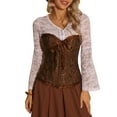 thumbnail image 1 of INSPIRE CHIC Corset à Lacets pour Femmes Bustier Sans Bretelles Victorien Corset Top Marron TG, 1 of 5