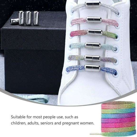 Raindrops Shoelaces Metal Buckle Time Saving for Children Daily Use 7 Pairs 100x0.39in