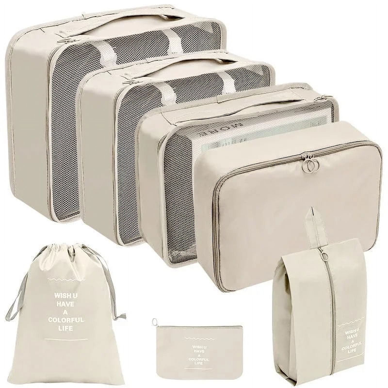 7 Pcs Set Travel Organizer Storage Bags Suitcase Packing Cubes Set Cases Portable Luggage Clothes Shoe Tidy Pouch Folding