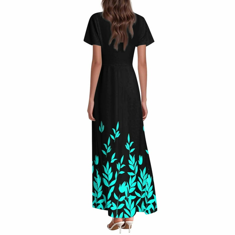 boho beach dress amazon vigerkar Beach Dresses for Women,2025 Summer Trendy Elegant Wrap V Neck  Floral Boho Dress,Flowy Ruched Hawaiian Maxi Dress Mint Green, S