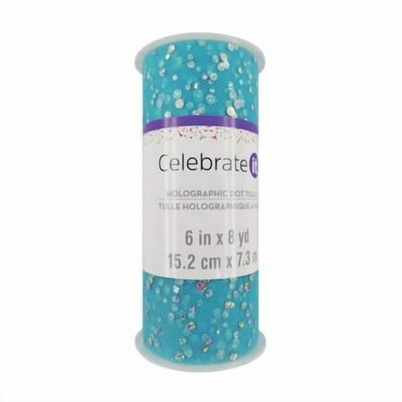 12 Pack: 6" x 8yd. Holographic Foil Dot Tulle by Celebrate It