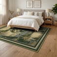 thumbnail image 3 of ODIKA 6'x9' Washable Area Rug Fishing Lake Leaping Bass Cabin Motif Lure Novelty Vintage Hooked Flowing for Family Room, Living Mater Bedroom, Non-Slip, Easy Care, 3 of 7