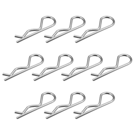 

3.5mm x 75mm Carbon Steel R Shaped Spring Cotter Clip Pin Fastener 10 Pcs