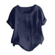 thumbnail image 1 of Blusas de manga corta con cuello redondo de color sólido informal de verano para mujer OAVQHLG3B Store lin121212, 1 of 5