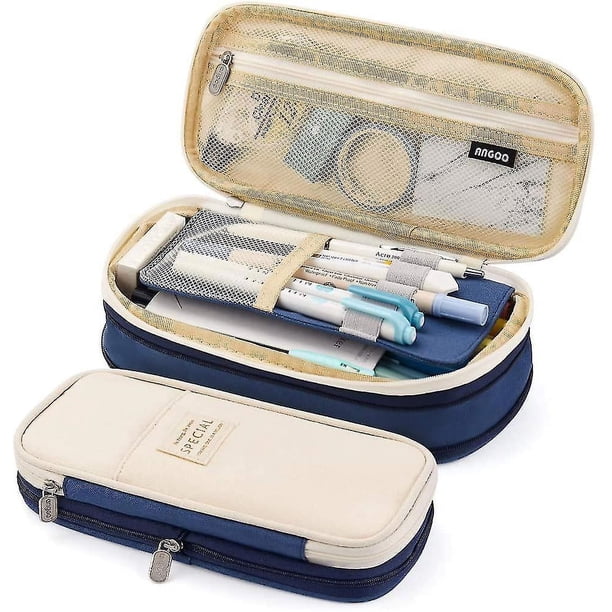 Estuche de lápices de gran capacidad para oficina, universidad, escuela, bolsa de almacenamiento grande