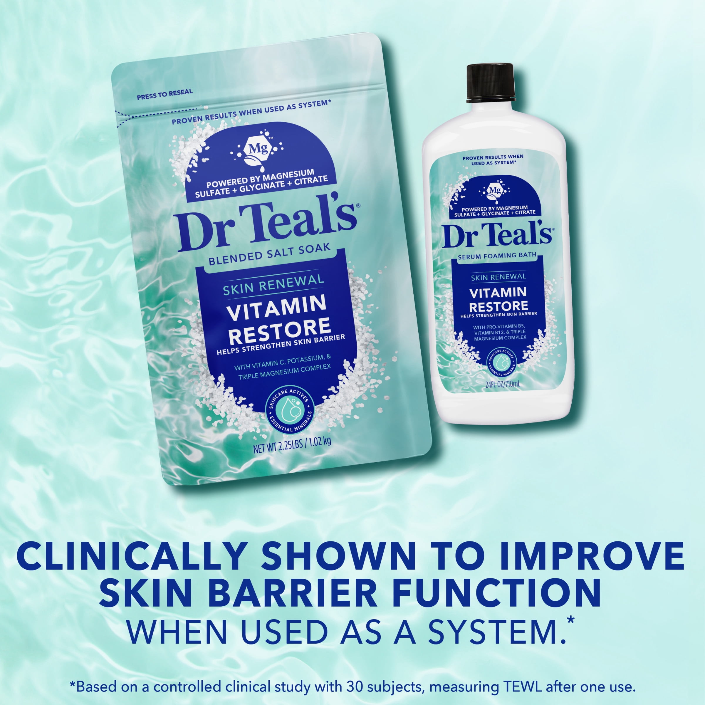 Dr Teal's Skin Renewal Vitamin Restore Foaming Bath Serum, 24 fl oz