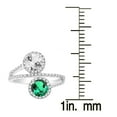 thumbnail image 3 of Sterling Silver with Choice of Gemstone and Natural White Topaz Bypass Halo Ring, 3 of 3