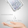 thumbnail image 6 of For Apple iPhone 12 Pro Max 6.7 inch Tough Defender Sparkling Liquid Glitter Heart Case Cover Silver, 6 of 6