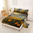 thumbnail image 2 of Manfei Cartoon Skull Halloween King Sheets,Turkey Pattern Bedding,4pcs,1 Flat Sheet,1 Fitted Sheet and 2 Pillowcases, 2 of 6