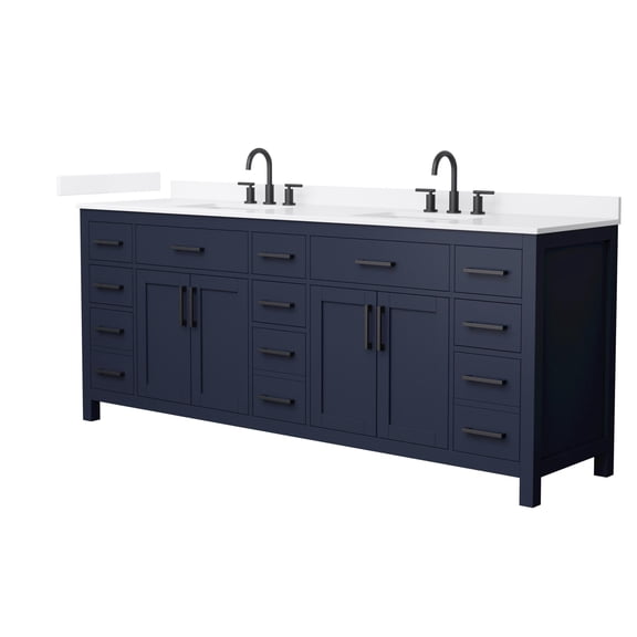 Wyndham Collection Wcg2424-84D-Qtz-Us3mxx Beckett 84" Free Standing Double Basin Vanity