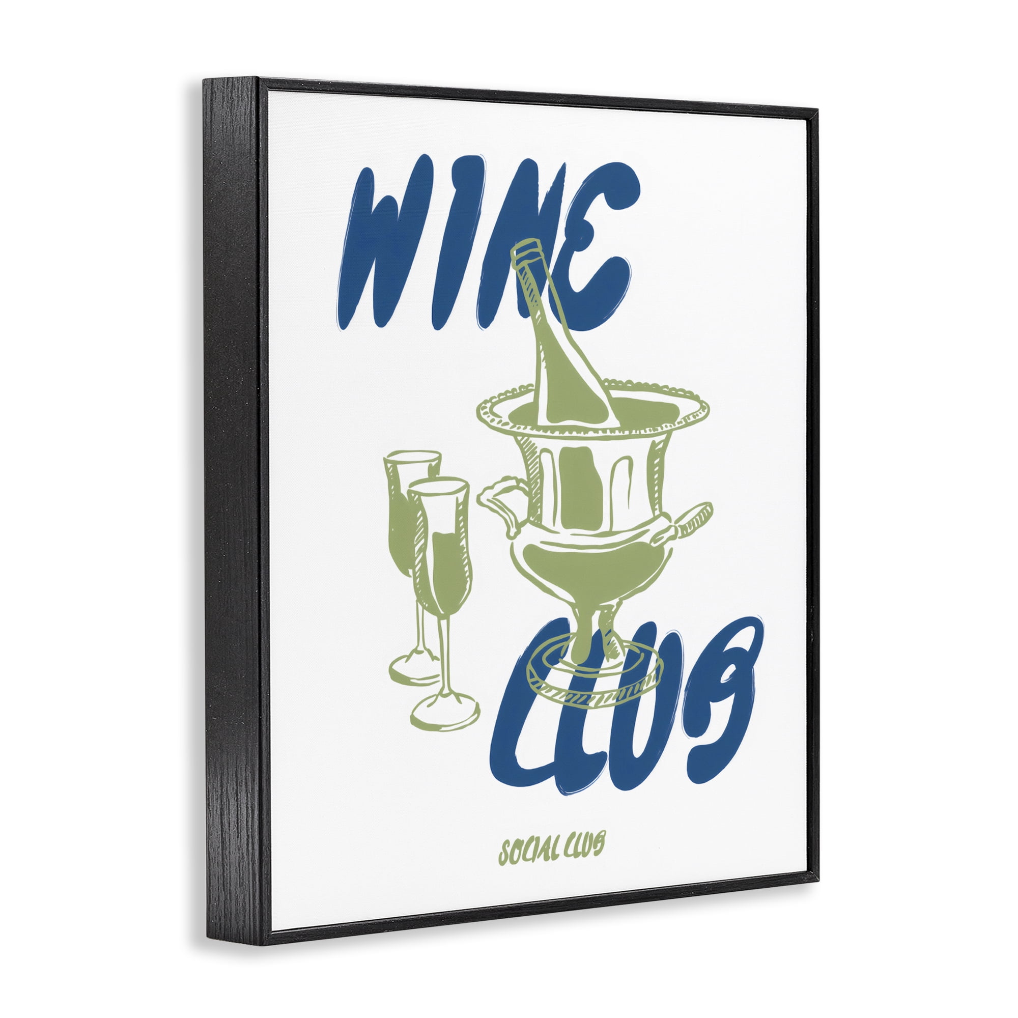 Stupell Industries Wine Club Social Evening Toast Black Framed Giclee Art, design by The Prints Vibe
