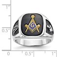 thumbnail image 5 of 14K White Gold Ring Band Themed Men's Masonic, Size 8, 5 of 5