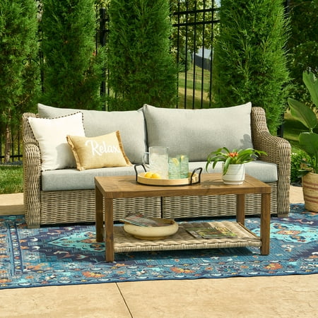 Better Homes & Gardens Bellamy 2 Piece Outdoor Sofa & Coffee Table Set with Patio Cover