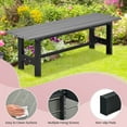 thumbnail image 6 of Costway 2PCS Outdoor HDPE Bench with Metal Frame 47'' x 14'' x 16'' for Yard Garden Gray, 6 of 8