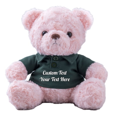 Teddy Bear Personalized Plush Toys Customized Gifts Stuffed Bear with Text as Gift on Christmas Birthday (10 IN-Text)