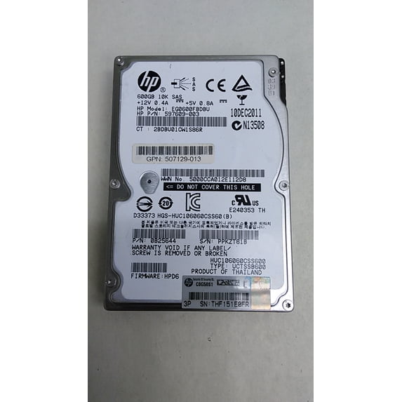 Pre-Owned Hitachi HP HUC106060CSS600 600 GB 2.5" SAS 2 Enterprise Hard Drive (Good)