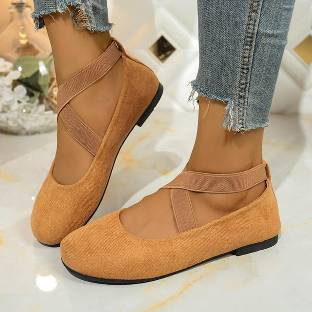 Wowcloth Women's Fashion Casual Spring & Summer Solid - Color Closed - Toe Slip - On Flat Shoes