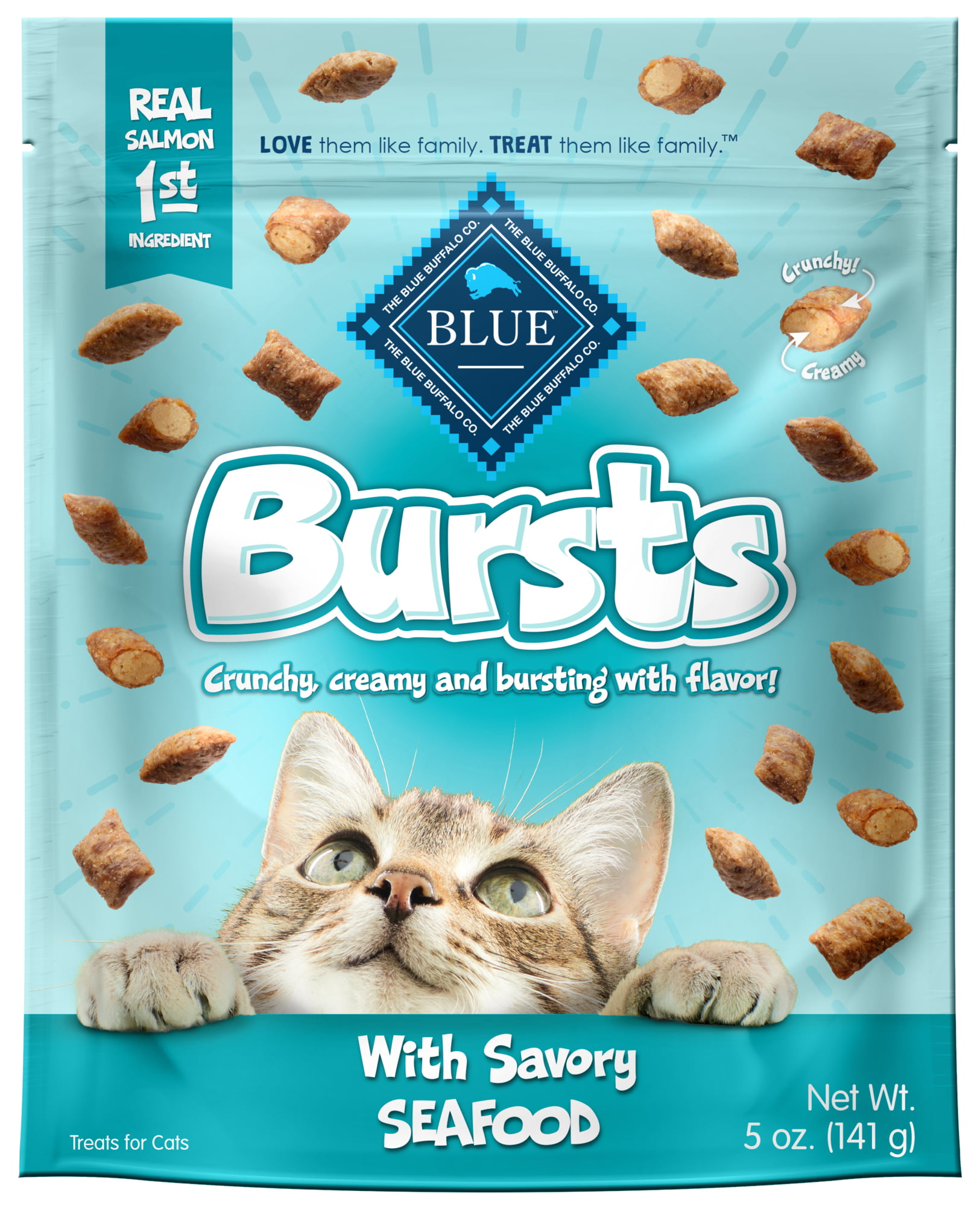 Blue Buffalo Bursts Crunchy Cat Treats, Seafood 5oz bag