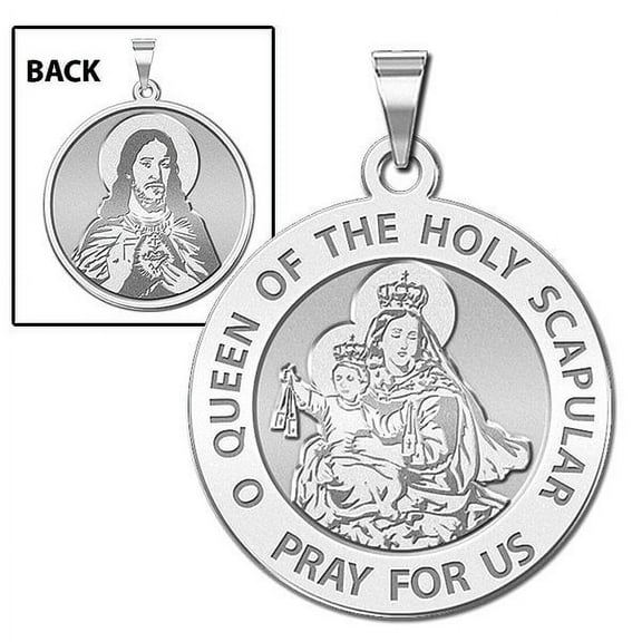 PicturesOnGold.com Scapular Religious Medal Female Adult - 2/3 inch Size of Dime, Sterling Silver