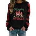 thumbnail image 1 of Faithtur Femmes Sweat-Shirt Modèle de Style de Noël à Manches Longues Pull à Carreaux, 1 of 9