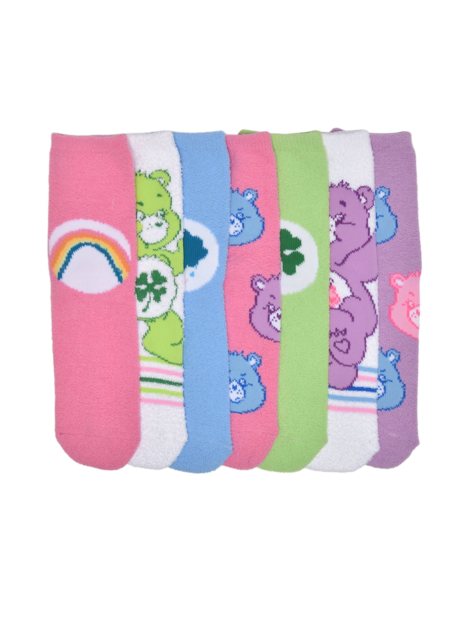 Cloudco Care Bears Womens 7-Pack Box Set Low Cut Cozy Socks, Shoe Size 4-10