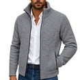 thumbnail image 2 of Gamivast Mens Cardigan Sweater Full Zip Knit Casual Stand Collar Jacket Fall Winter Warm Outerwear Ribbed Knitwear Coat with Pockets, 2 of 7