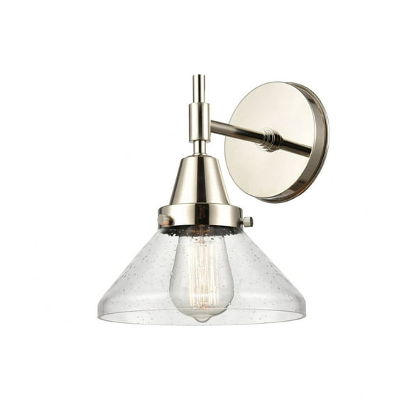 447-1W-PN-G4474 Innovations Lighting Caden - 1 Light Wall Sconce-9.25 Inches Tall and 8 Inches Wide-Polished Nickel Finish-Seedy Glass Color