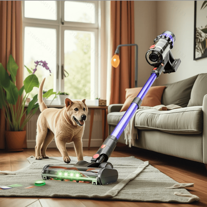 Cordless Vacuum Cleaner, 450W 45Kpa Stick Vacuum with Touch Screen, 55 Mins Runtime Rechargeable Vacuum, Lightweight Powerful Vacuum Cleaner for Home with 1.5L Cup for Pet Hair Carpet Hardwood Floor