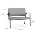 thumbnail image 4 of Newport Reception Waiting Room 2-Seat Loveseat / Black Steel / Light Gray, 4 of 5