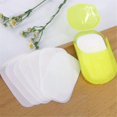 thumbnail image 2 of Mini Boxed Paper Soap Sheets, Disposable Cleaning Paper Soap Mini Bath Slice Sheets Scented Foaming Paper Soap for Outdoor Travel Camping Hiking, 1 Box (20 Sheets), 2 of 7