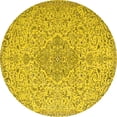 thumbnail image 1 of Ahgly Company Machine Washable Indoor Round Persian Yellow Traditional Area Rugs, 7' Round, 1 of 4