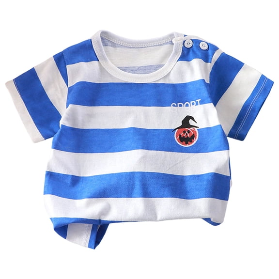 Staki Boys Short Sleeve Shirts Kids Summer Crewneck T-Shirts Casual Tops Tees for Toddler Boys 2T 3T 4T Blue,12-18 Months