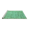 thumbnail image 2 of Ahgly Company Machine Washable Indoor Square Abstract Turquoise Blue Modern Area Rugs, 5' Square, 2 of 4
