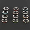 thumbnail image 7 of Opolski 12 Pcs/Pack Elastic Rhinestone Decor Toe Rings Mixed Color Feet Jewelry Charms, 7 of 7
