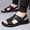 Black, variant on WIZUTIZ Premium Comfort Faux Leather Flip-back Convertible Outdoor Sandals Sildes Summer Slippers for Men Indoor Footwear