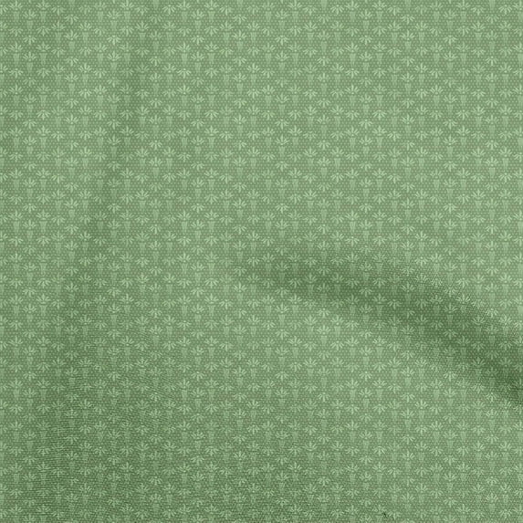 oneOone Cotton Cambric Light Green Fabric Asian Block Dress Material Fabric Print Fabric By The Yard 42 Inch Wide