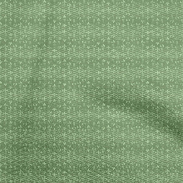 oneOone Georgette Viscose Light Green Fabric Asian Block Sewing Material Print Fabric By The Yard 42 Inch Wide